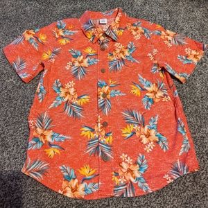 Old navy kids aloha Hawaiian shirt 5t red